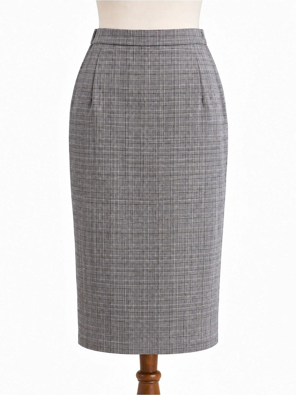 Pendleton Plaid Wool Midi Skirt Size 4 Houndstooth Pencil Office Vintage